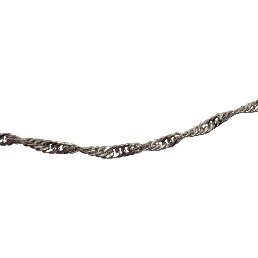 925 Sterling Silver Singapore Twisted Chain Necklace 22 Inch Made in Italy - Picture 12 of 12